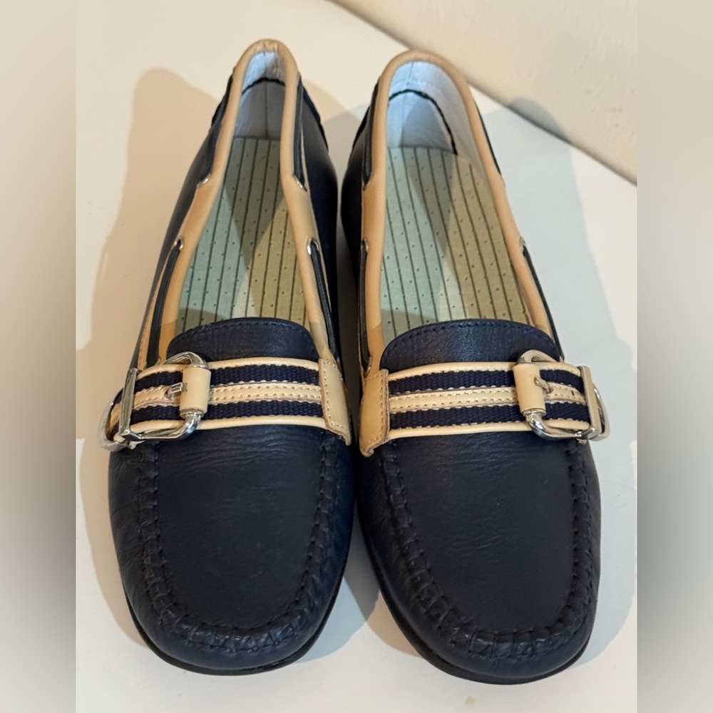 Loafers Buckle Slipons Luca Belle Navy Leather  39 new